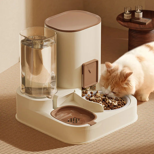 2 in 1 Cat Food Dispenser Feeder Dog Feeding & Watering Supplies Automatic Feeder For Cats Dogs Drinking Water Bowl Pet Product